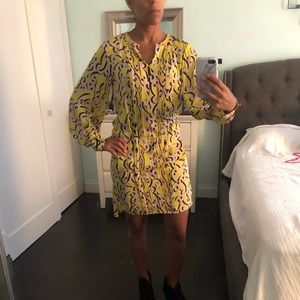 DVF “Diced” long sleeve dress tunic with pockets